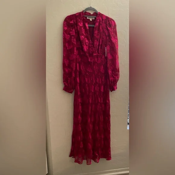 Boden Cassie Devore Midi Tea Dress
Pink Red Heart Dove modest Long Sleeve 2 - Picture 8 of 13